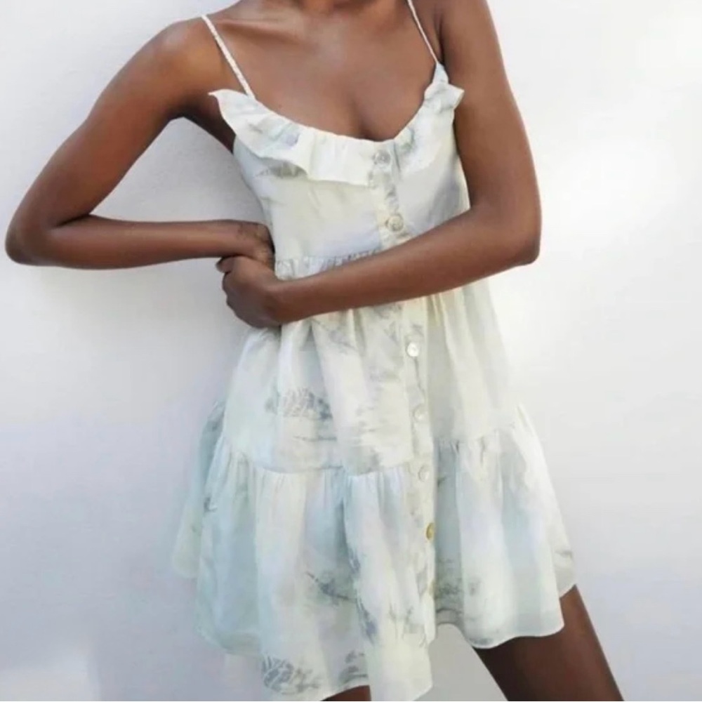 Zara large strappy tiedye mini dress. Like new.
